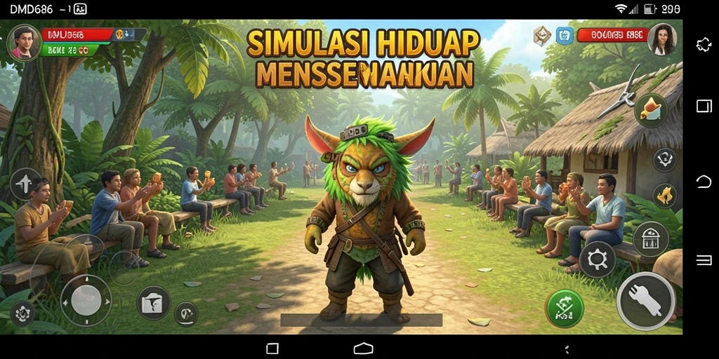 Tampilan gameplay DMD686 dengan karakter dan lingkungan yang dapat disesuaikan.