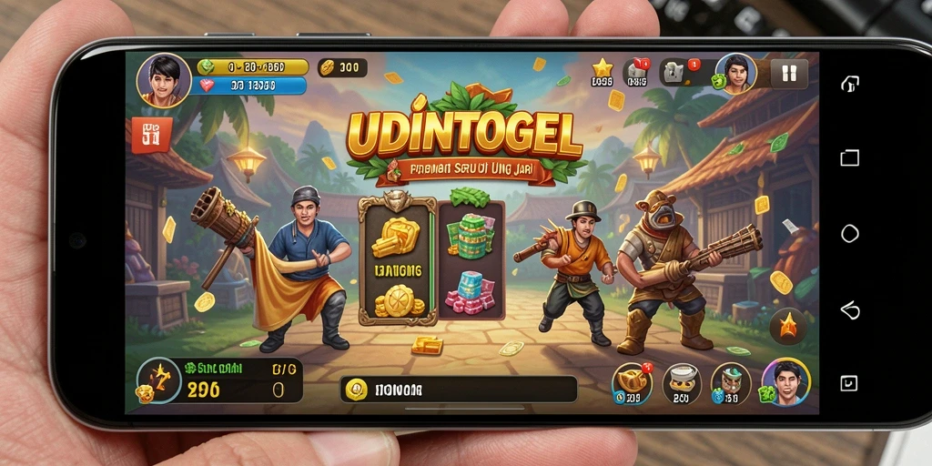 Tampilan gameplay UDINTOGEL yang seru dan mengasyikkan.